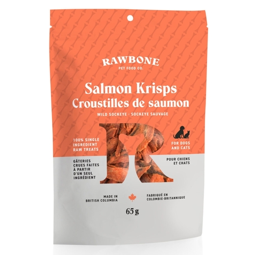 Rawbone Wild Sockeye Salmon Krisps 65g, 1 Each