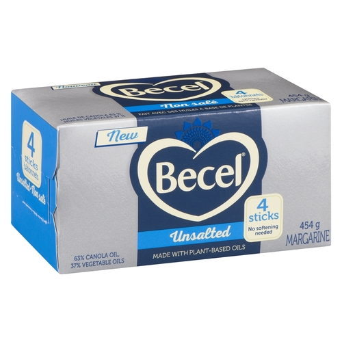 Becel - Plant Based Sticks - Unsalted 4's 454g