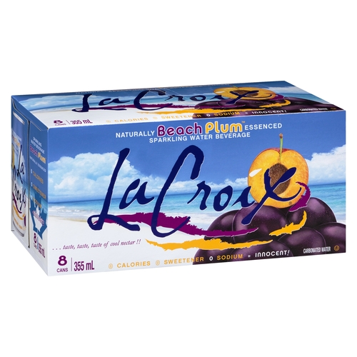 La Croix - Sparkling Water Beverage - Beach Plum 8/355ml, 1 Each