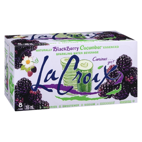 LaCroix Sparkling Water Beverage - Naturally Essenced Blackberry Cucumber 8/355ml, 1 Each