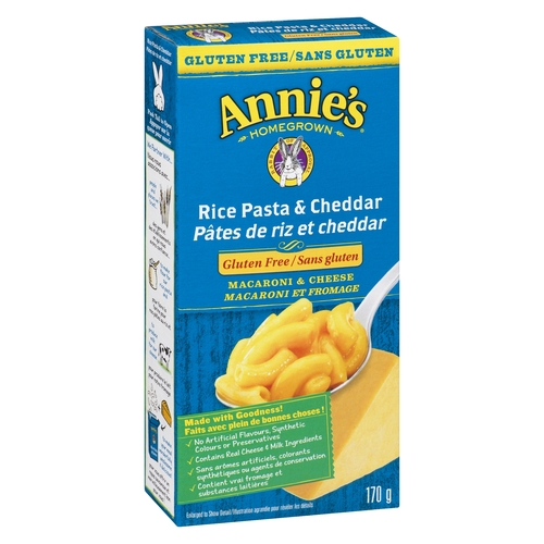 Annie's - Homegrown Macaroni & Cheese - Rice Pasta & Cheddar - Gluten Free 170g, 1 Each