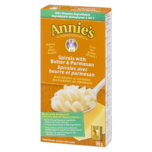 Annie's - Homegrown Macaroni & Cheese - Spirals with Butter & Parmesan 149g, 1 Each