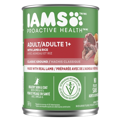 IAMS - Proactive Health Adult 1+ Dog Food - Classic Ground with Lamb & Rice 369g, 1 Each