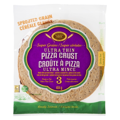 Golden Home - Ultra Thin Pizza Crust - Sprouted Super Grains 3's 404g, 1 Each