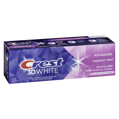 Crest - Toothpaste - 3D White Advanced Radiant Mint 70ml, 1 Each