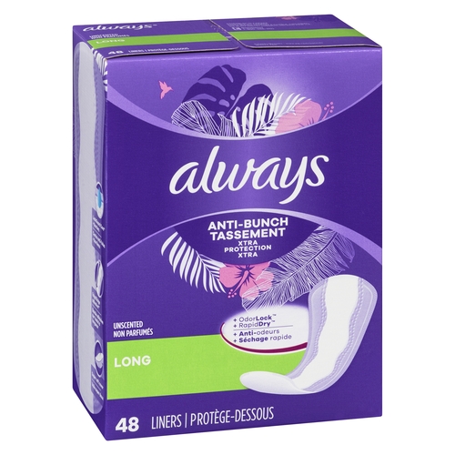 Always - Liners - Long - Unscented 48pk, 1 Each