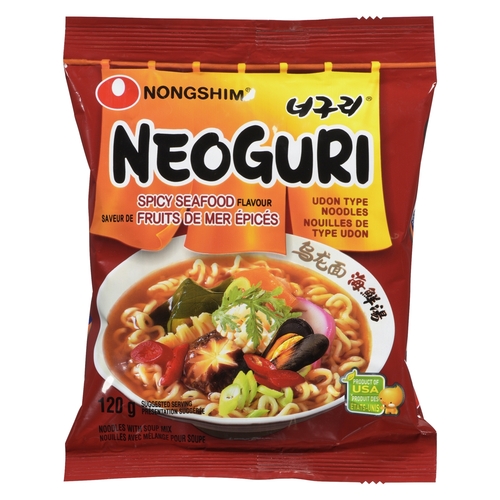 Nongshim - Neoguri Noodles with Soup Mix Spicy Seafood Flavour 120g, 1 Each