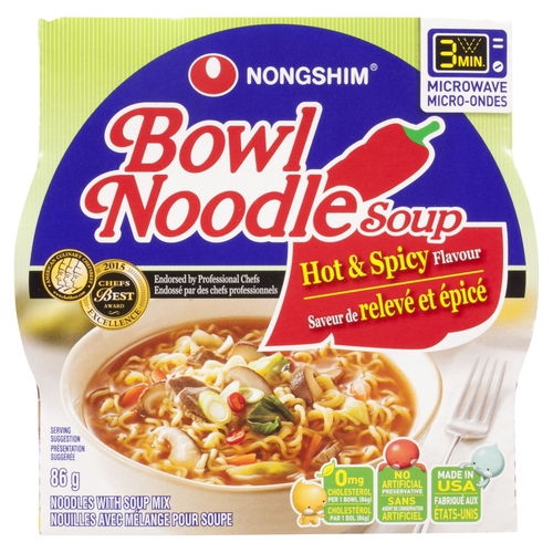 Nongshim - Bowl Noodle Soup - Hot & Spicy 86g, 1 Each