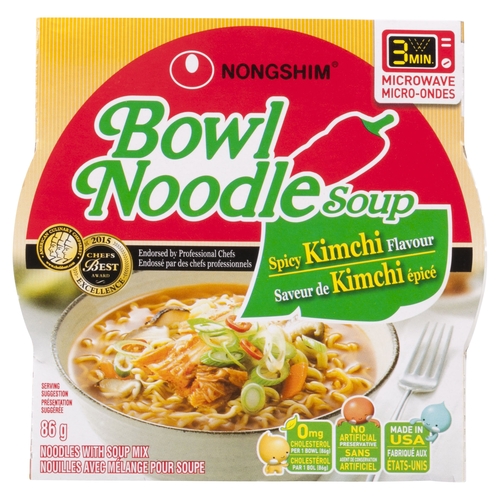 Nongshim - Bowl Noodle Soup - Spicy Kimchi 86g, 1 Each