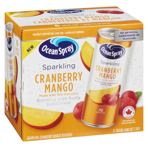 Ocean Spray - Sparkling Beverage - Cranberry Mango 6/340ml