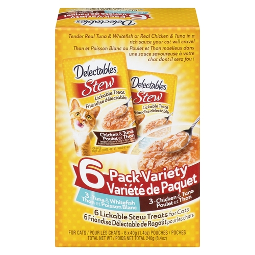 Delectables - Lickable Stew Treats for Cats Variety Pack 6s, 1 Each