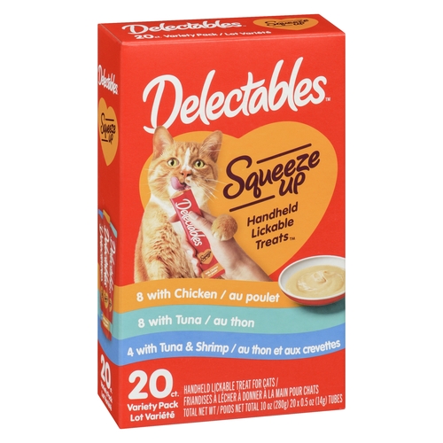 Delectables - Squeeze Up Handheld Lickable Treat for Cats Tubes Variety Pack 20s, 1 Each