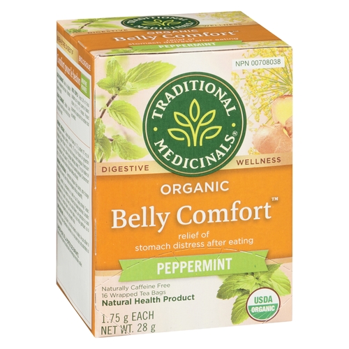 Traditional Medicinals - Organic Digestive Wellness Tea - Belly Comfort - Peppermint 16pk, 1 Each