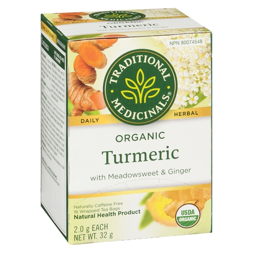 Traditional Medicinals - Organic Herbal Tea - Turmeric with Meadowsweet & Ginger 16pk, 1 Each