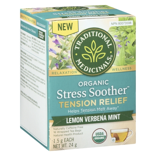 Traditional Medicinals Organic Stress Soother Tension Relief - Lemon Verbena Mint 16pk, 1 Each