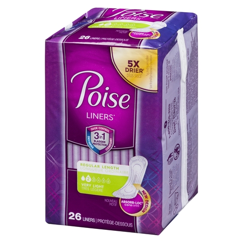 Poise Liners - Very Light - Regular Length 26pk