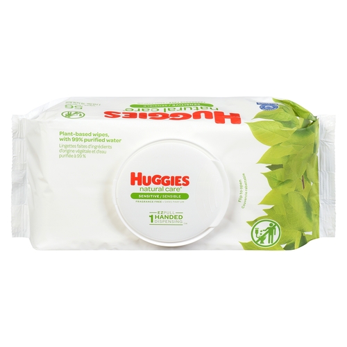 Huggies - Natural Care Sensitive Wipes - Fragrance Free - EZ Pull 1 Handed Dispensing 56pk, 1 Each