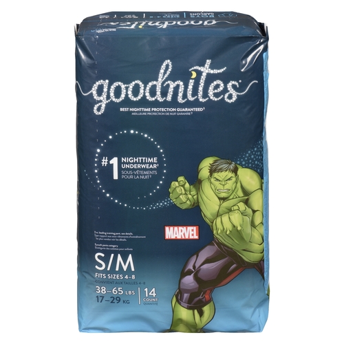 GoodNites - NightTime Underwear - Boys S-M 14s 14pk