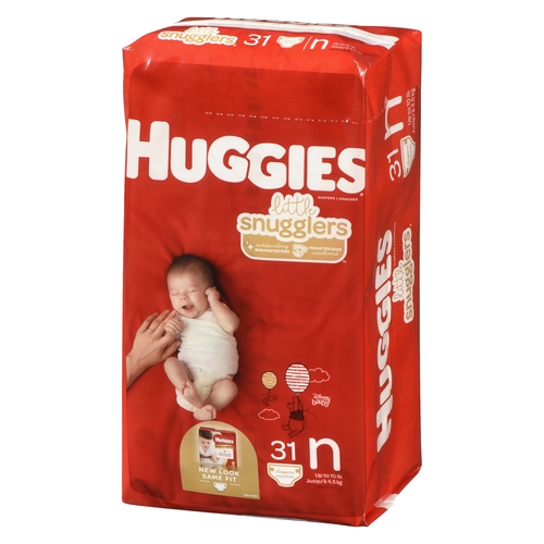 Huggies - Little Snugglers Diapers - Newborn - Up to 10 lb - 4.5 kg 31pk, 1 Each