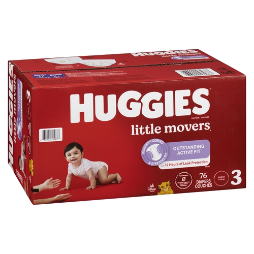 Huggies Diapers - Little Movers - Size 3 - 16-28 lb, 7-13 kg 76s, 1 Each