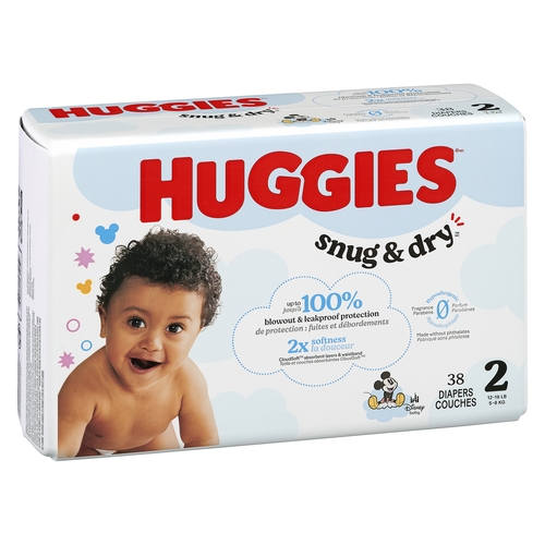 Huggies - Snug & Dry Diapers - Size 2 - 5-8 kg 38's, 1 Each