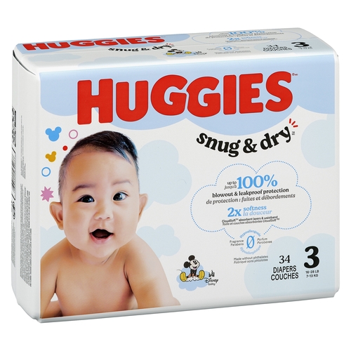 Huggies - Snug & Dry Diapers - Size 3 - 7-13 kg 34s