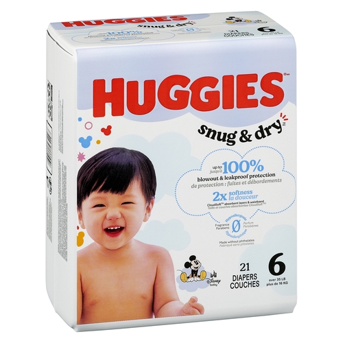 HUGGIES DIAPERS JUMBO SNUG SZ6 21pk, 1 Each