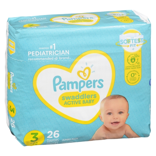 Pampers - Swaddlers Diapers Size 3 - 16-28 lb 7-13 kg 26pk, 1 Each