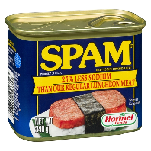 Hormel Foods - SPAM Luncheon Meat - 25% Less Sodium 340g, 1 Each