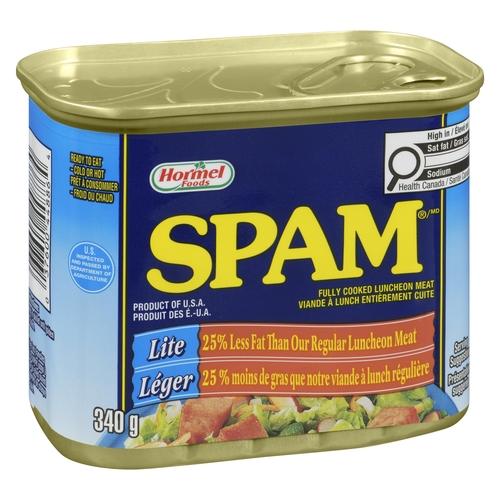 Hormel Foods - SPAM Luncheon Meat - Lite 25% Less Fat 340g, 1 Each
