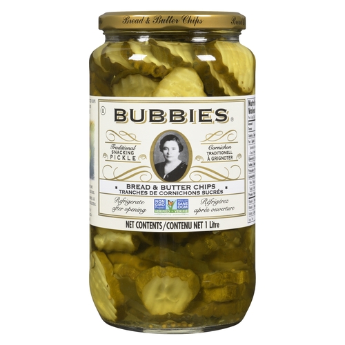 Bubbies - Bread & Butter Chips Snacking Pickles 1l, 1 Each