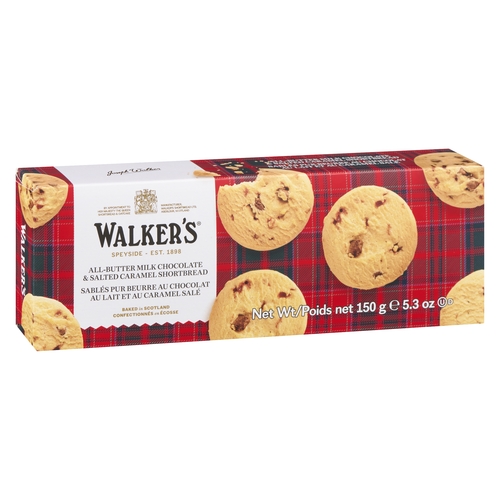 Walker's - Pure Butter Shortbread - Milk Chocolate & Salted Caramel 150g, 1 Each