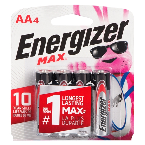 Energizer Max Batteries Alkaline AA 4/1each, 1 Each