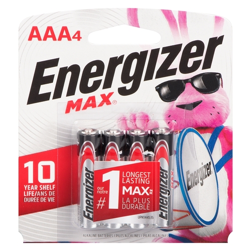 Energizer Max Batteries Alkaline AAA 4/1each, 1 Each