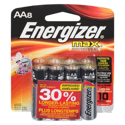 Energizer Max Batteries Alkaline AA 8/1each, 1 Each