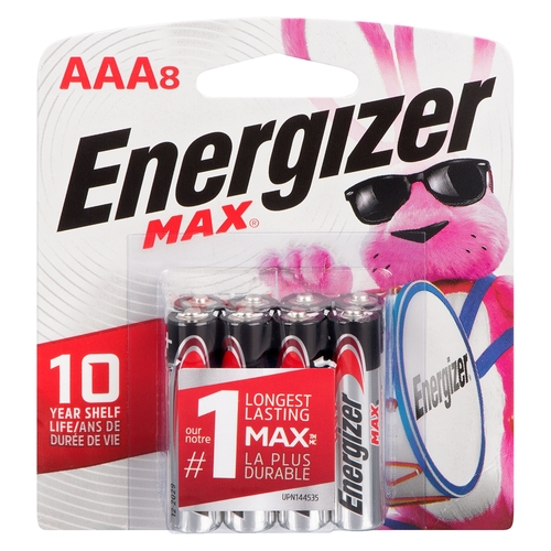 Energizer Max Batteries Alkaline AAA 8/1each, 1 Each