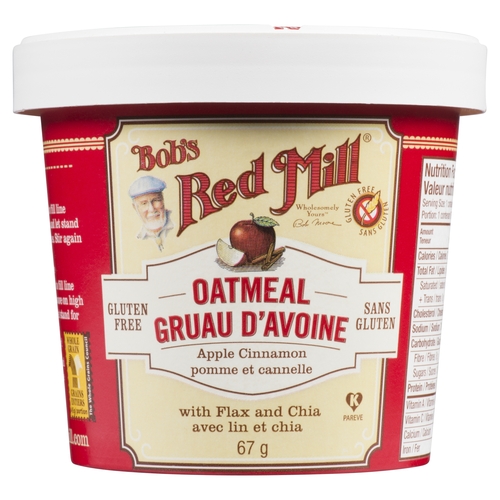 Bob's Red Mill - Oatmeal - Apple Cinnamon with Flax and Chia 67g, 1 Each