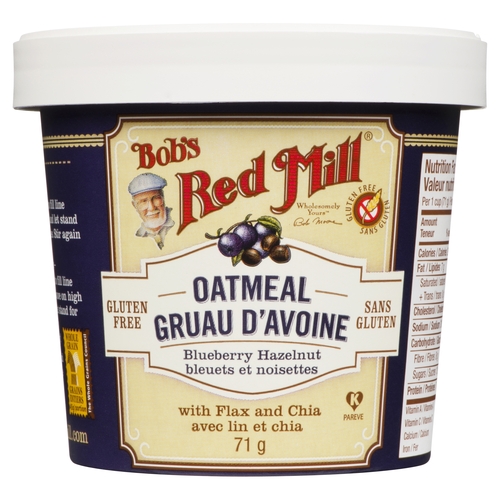 Bob's Red Mill - Oatmeal - Blueberry Hazelnut with Flax and Chia 67g, 1 Each