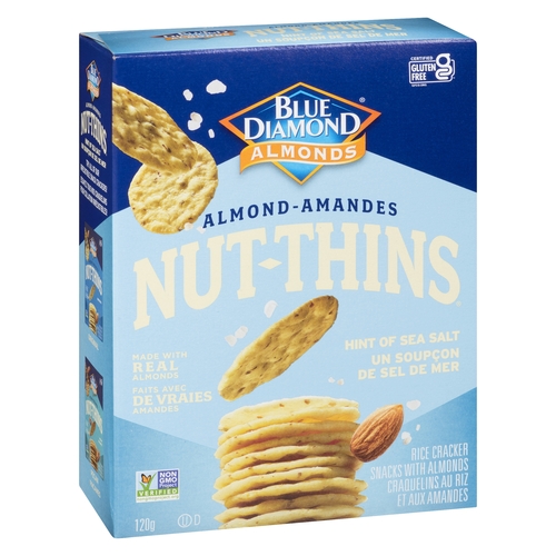 Blue Diamond Growers - Almond Nut-Thins Rice & Nut Cracker Snacks - Low Sodium 120g, 1 Each