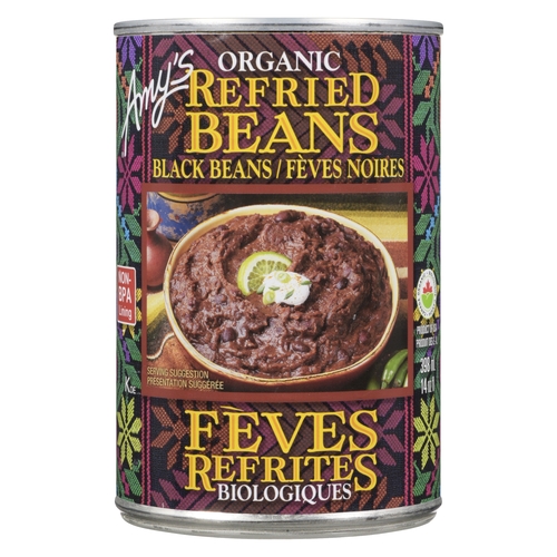 Amy's - Organic Refried Beans Black Beans 398ml, 1 Each