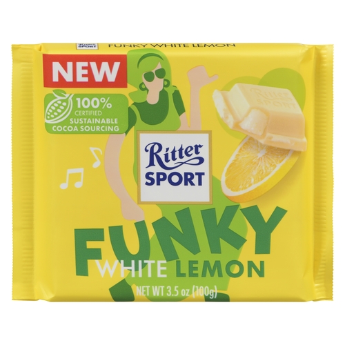Ritter Sport - Funky White Lemon 100g, 1 Each