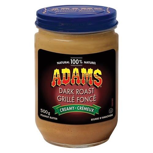 Adams - 100% Natural Dark Roast Peanut Butter - Creamy 500g, 1 Each