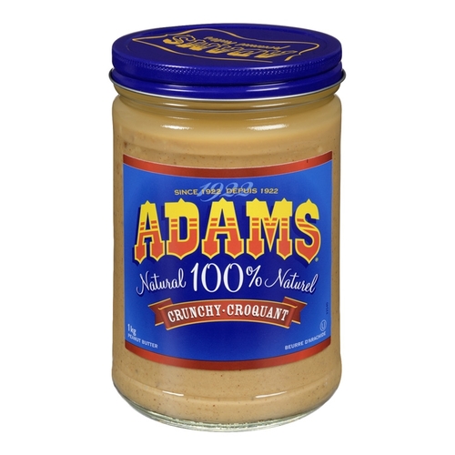 Adams - 100% Natural Peanut Butter - Crunchy 1kg, 1 Each