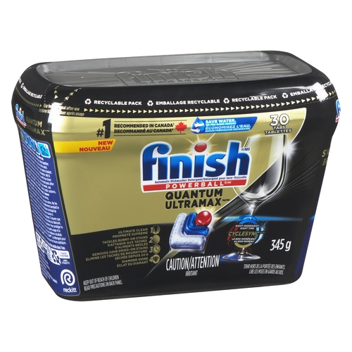 Finish - Powerball Quantum Ultramax Automatic Dishwasher Detergent Tabs 30pk, 1 Each