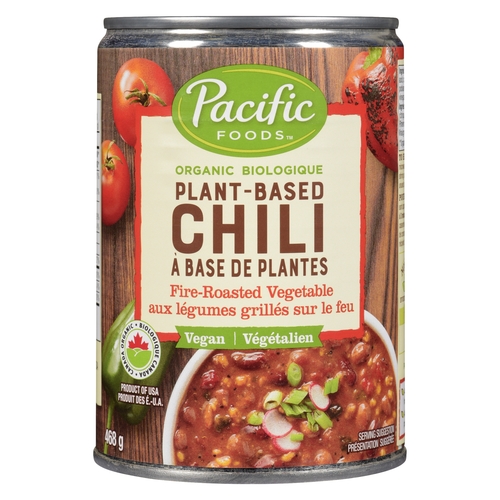 Pacific Foods - Organic Plant-Based Chili - Fire Roasted Vegetable 468g, 1 Each
