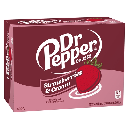 Dr Pepper Soda - Strawberries & Cream 12/355ml