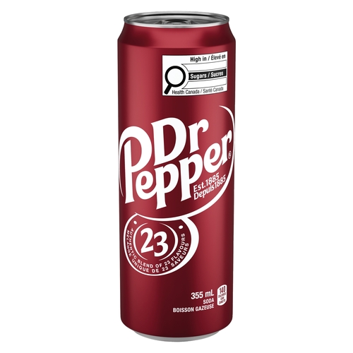 Dr Pepper Soda 355ml, 1 Each