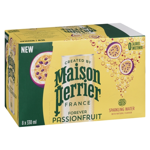 Maison Perrier - Sparkling Water Beverage - Passionfruit 8/330ml, 1 Each