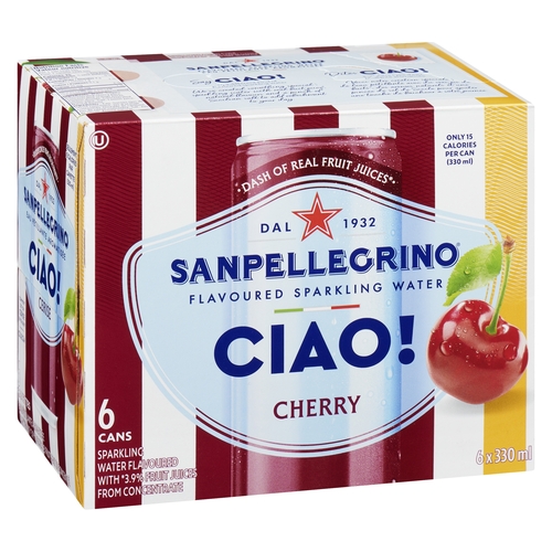 San Pellegrino - CIAO! Flavoured Sparkling Water - Cherry 6/330ml, 1 Each