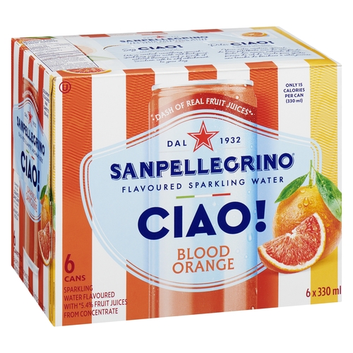 San Pellegrino - CIAO! Flavoured Sparkling Water - Blood Orange 6/330ml, 1 Each